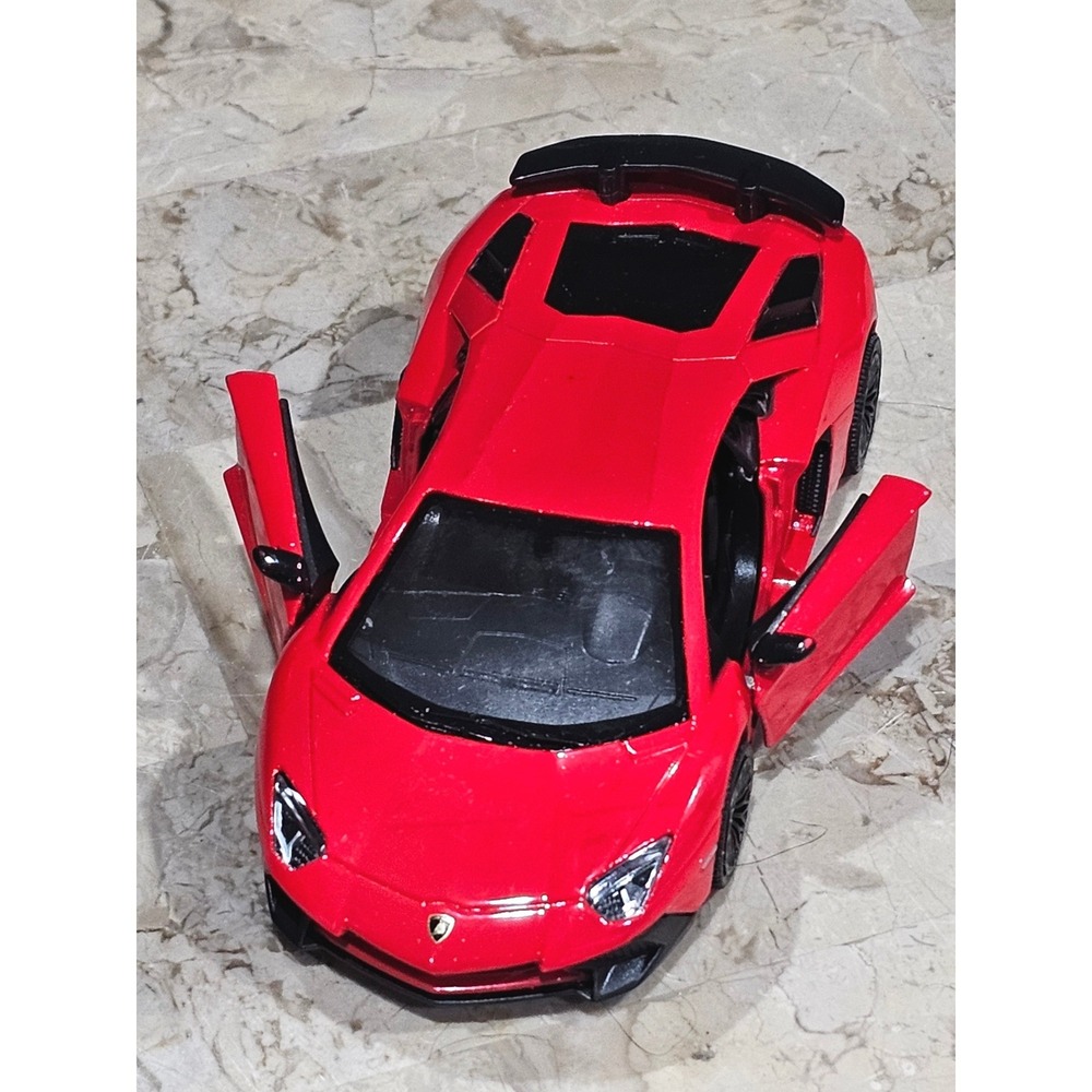 RMZ City Lamborghini Aventador SV Coupe Red Diecast Pull‎ Back Car 5 inch